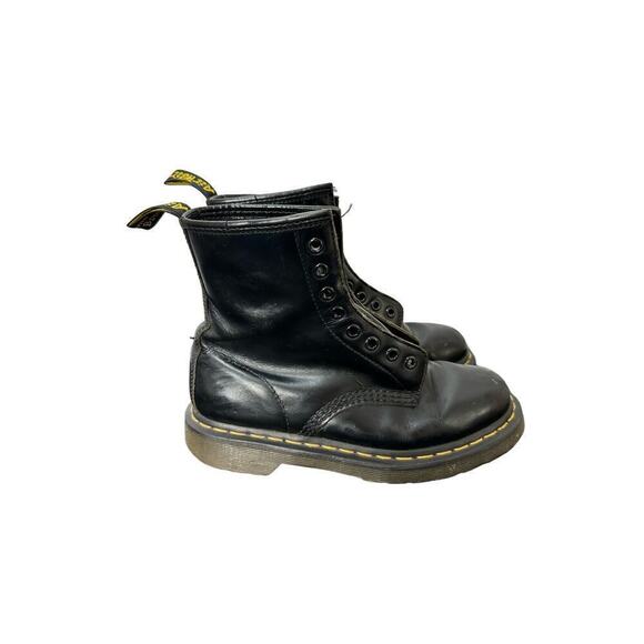 Doc Dr. Martens Women’s Sz 6M Black Smooth Leather Lace Up Jaden Combat Boot - Picture 2 of 8
